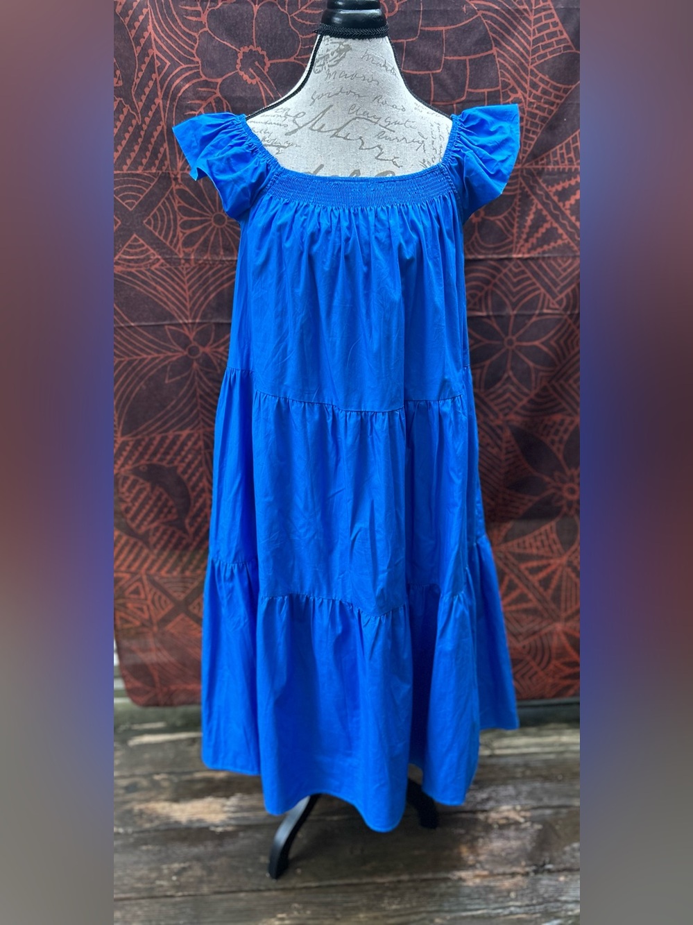 Bright Royal Blue Tiered Sundress